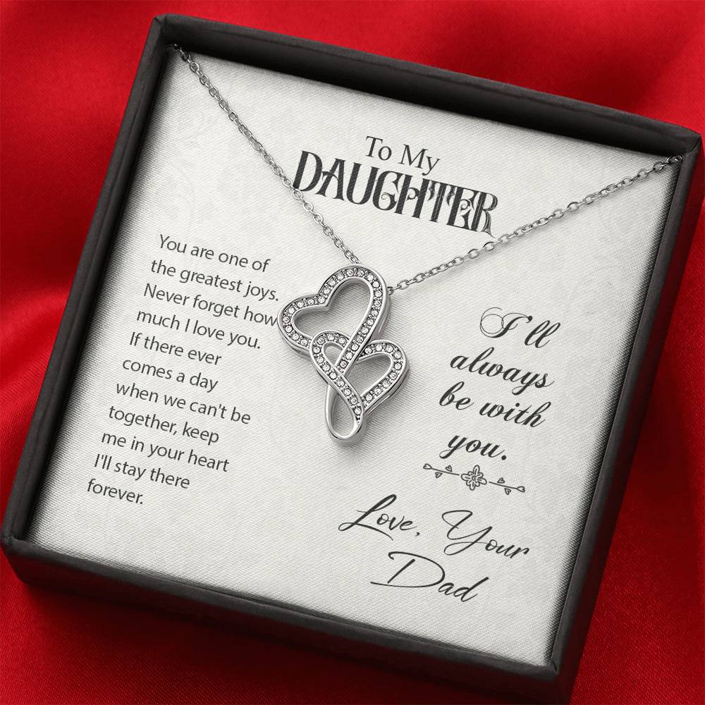 TO MY DAUGHTER "GREATEST JOYS" DOUBLE HEARTS NECKLACE GIFT SET - ON CLOUD NINE GIFTS
