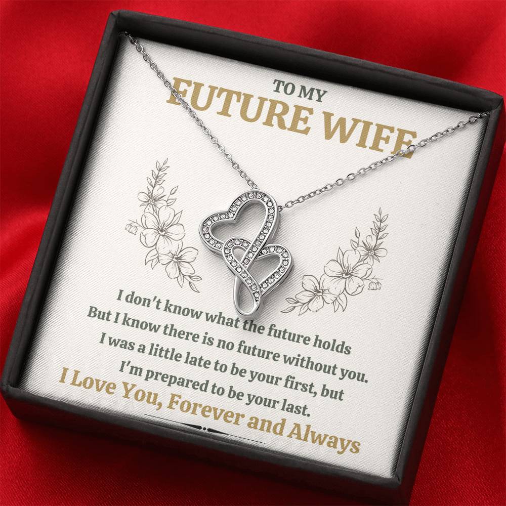 TO MY FUTURE WIFE "LATE" DOUBLE HEARTS NECKLACE GIFT SET - ON CLOUD NINE GIFTS