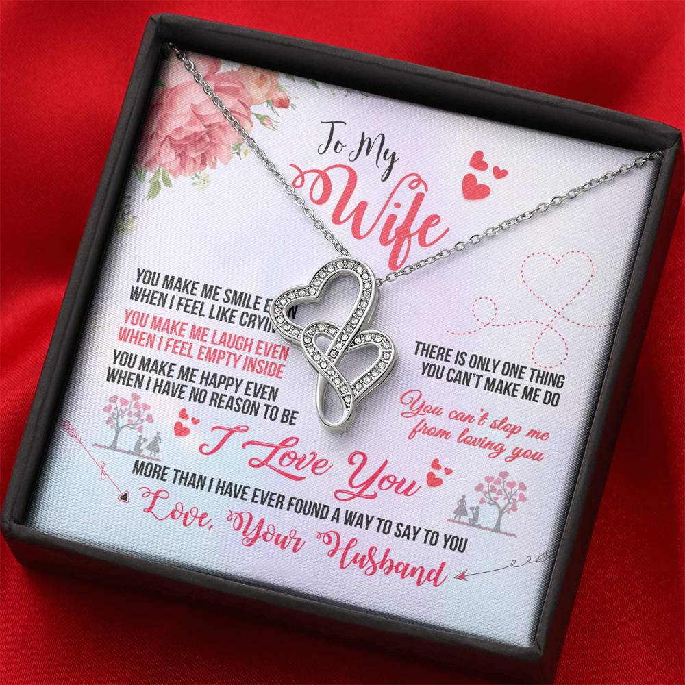 TO MY WIFE "EVEN WHEN" DOUBLE HEARTS NECKLACE GIFT SET - ON CLOUD NINE GIFTS