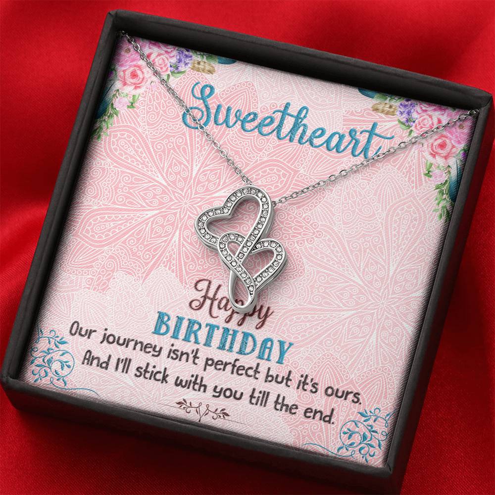TO MY SWEETHEART "OUR JOURNEY" DOUBLE HEARTS NECKLACE GIFT SET - ON CLOUD NINE GIFTS