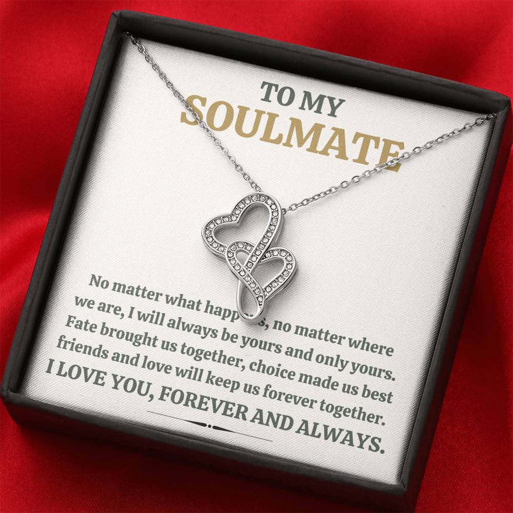 TO MY SOULMATE "FOREVER TOGETHER" DOUBLE HEARTS NECKLACE GIFT SET - ON CLOUD NINE GIFTS