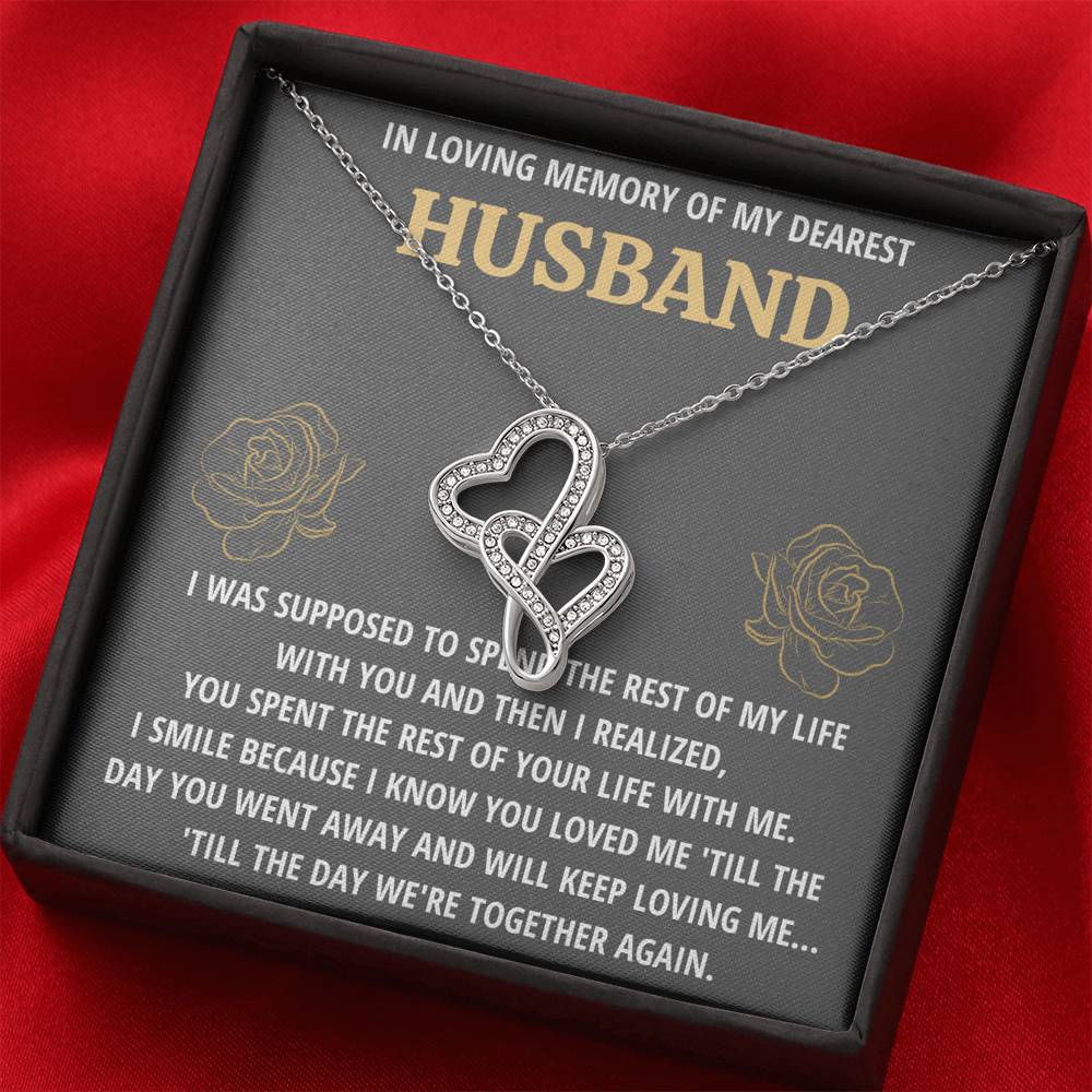 TO MY HUSBAND "LIFE - GOLDEN" REMEMBRANCE DOUBLE HEARTS NECKLACE GIFT SET - ON CLOUD NINE GIFTS