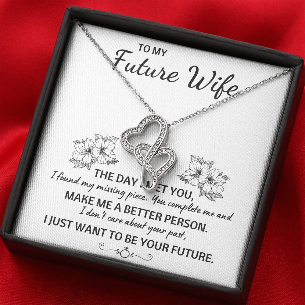 TO MY FUTURE WIFE "YOUR FUTURE" DOUBLE HEARTS NECKLACE GIFT SET - ON CLOUD NINE GIFTS
