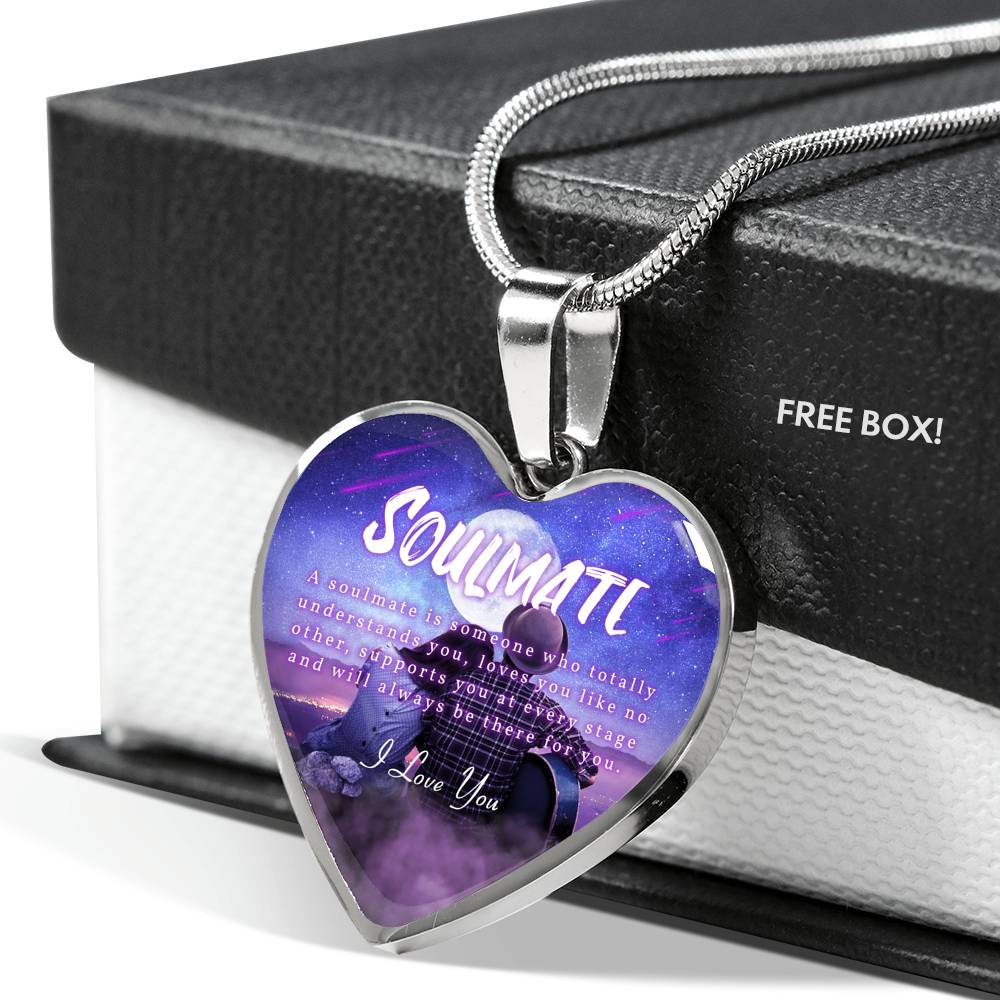 TO MY SOULMATE "SOMEONE-PB" ENGRAVING HEART NECKLACE GIFT SET - ON CLOUD NINE GIFTS