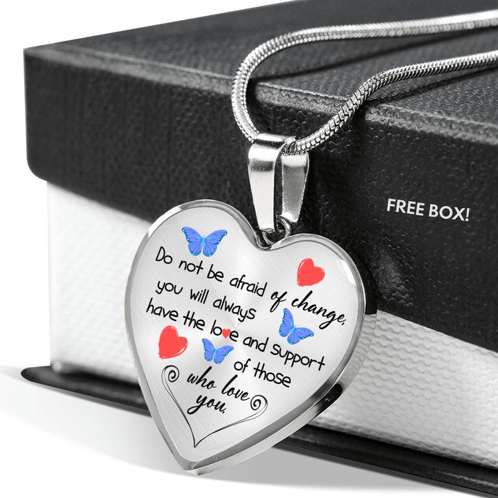 LOVE AND SUPPORT ENGRAVING HEART NECKLACE GIFT SET - ON CLOUD NINE GIFTS