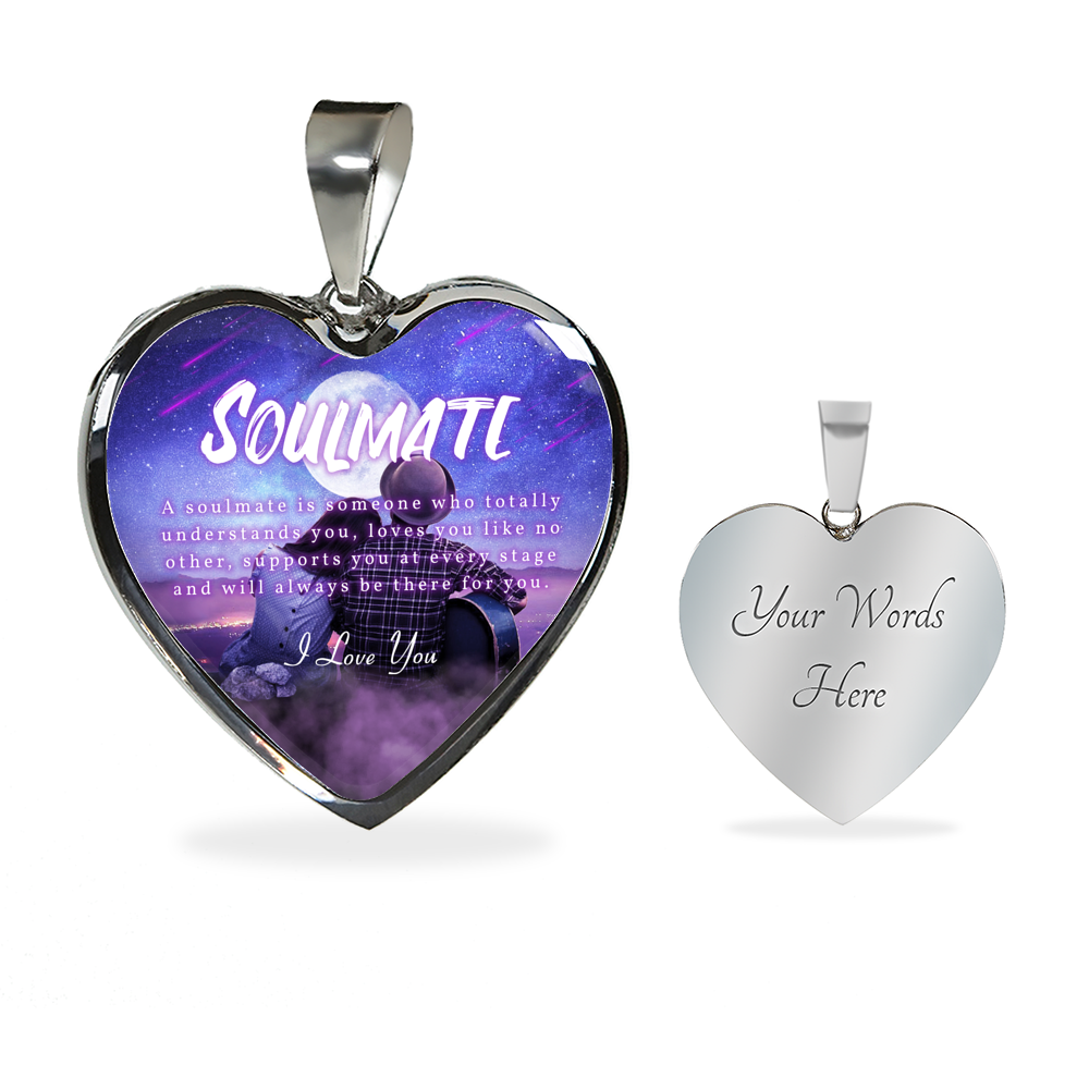 TO MY SOULMATE "SOMEONE-PB" ENGRAVING HEART NECKLACE GIFT SET - ON CLOUD NINE GIFTS