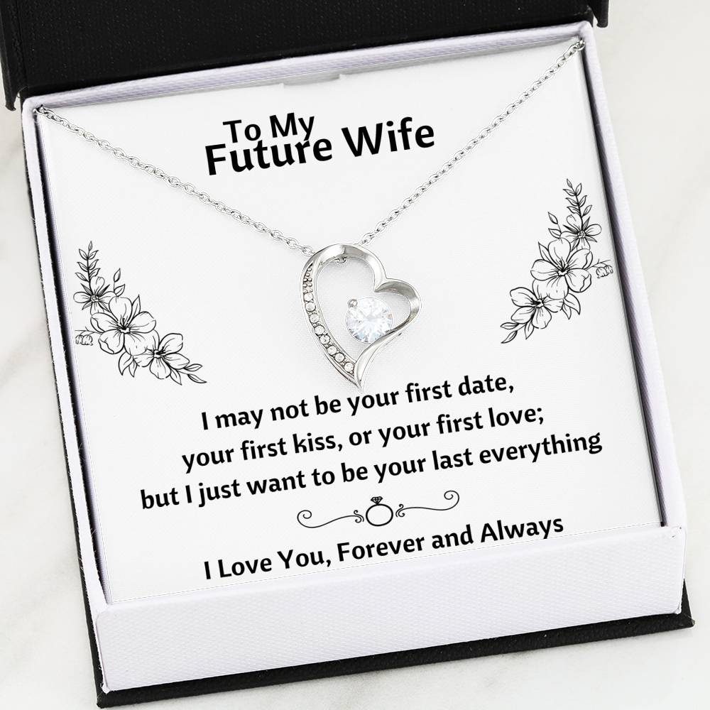 TO MY FUTURE WIFE "LAST EVERYTHING - FLOWERS" FOREVER LOVE NECKLACE MAHOGANY GIFT BOX SET - ON CLOUD NINE GIFTS