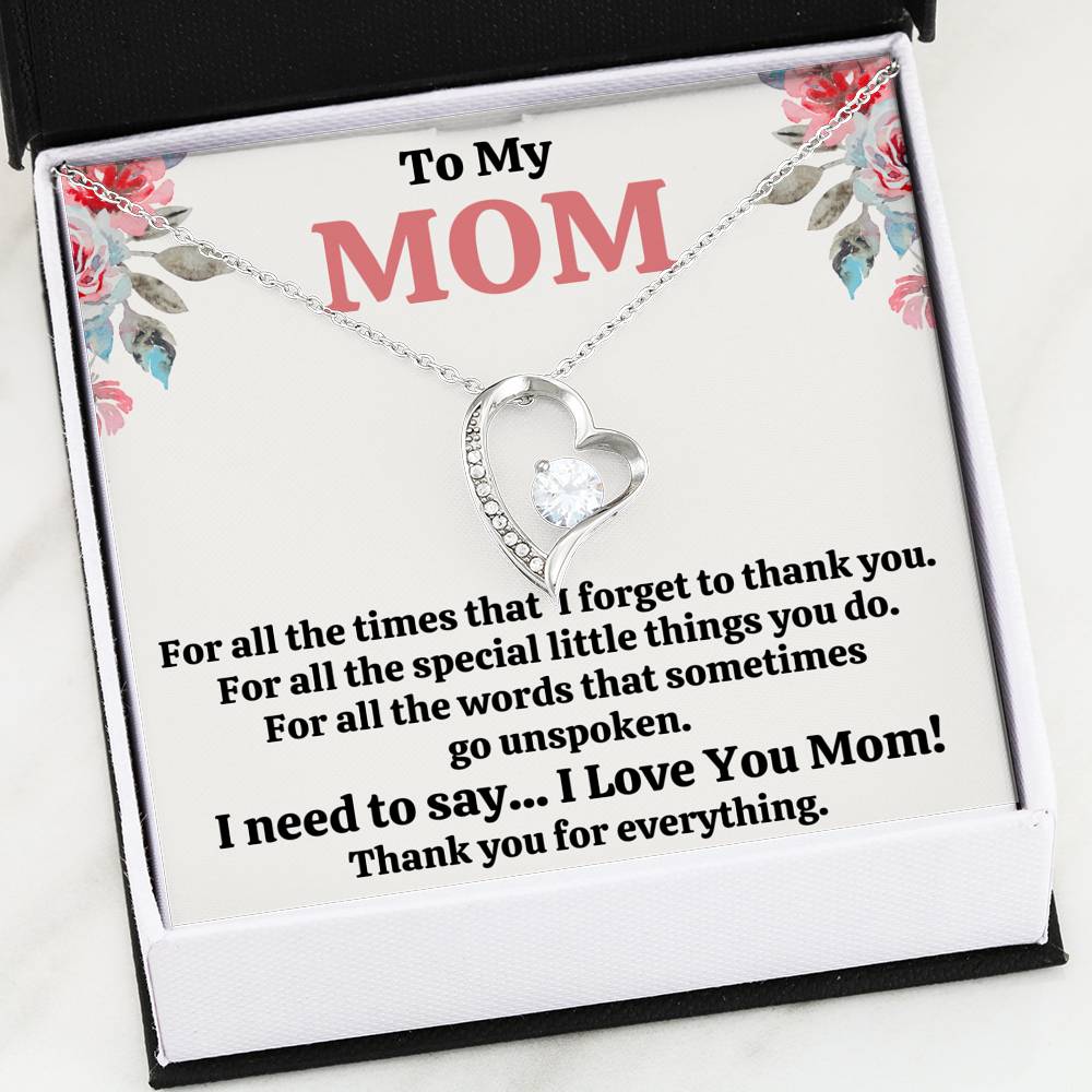 TO MY MOM "FOR ALL" HEART NECKLACE GIFT SET - ON CLOUD NINE GIFTS