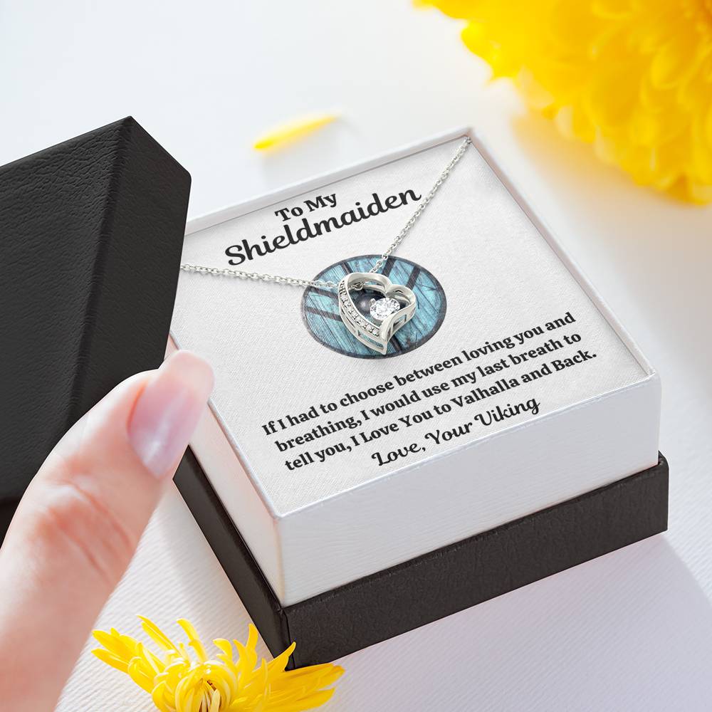 TO MY SHIELDMAIDEN "BREATHING - BLUE" HEART NECKLACE GIFT SET - ON CLOUD NINE GIFTS