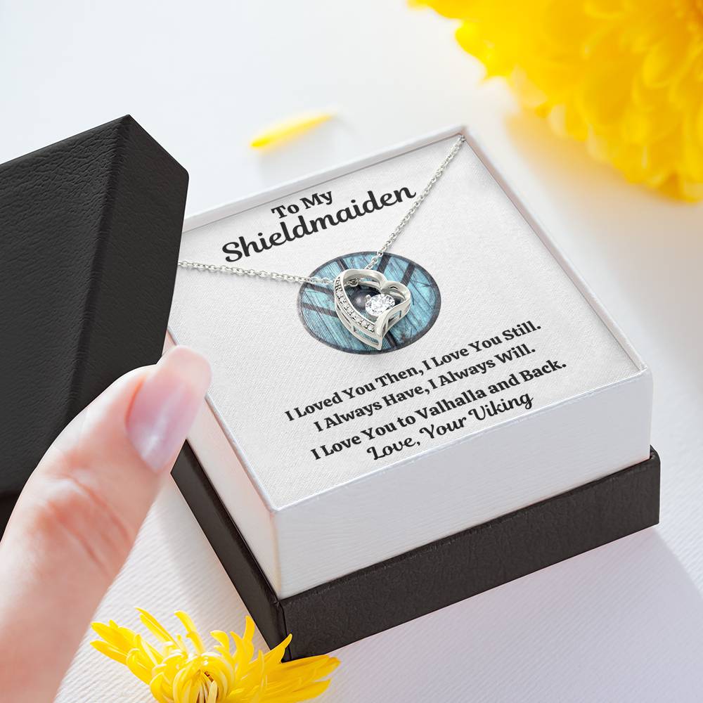 TO MY SHIELDMAIDEN "ALWAYS WILL - BLUE" HEART NECKLACE GIFT SET - ON CLOUD NINE GIFTS