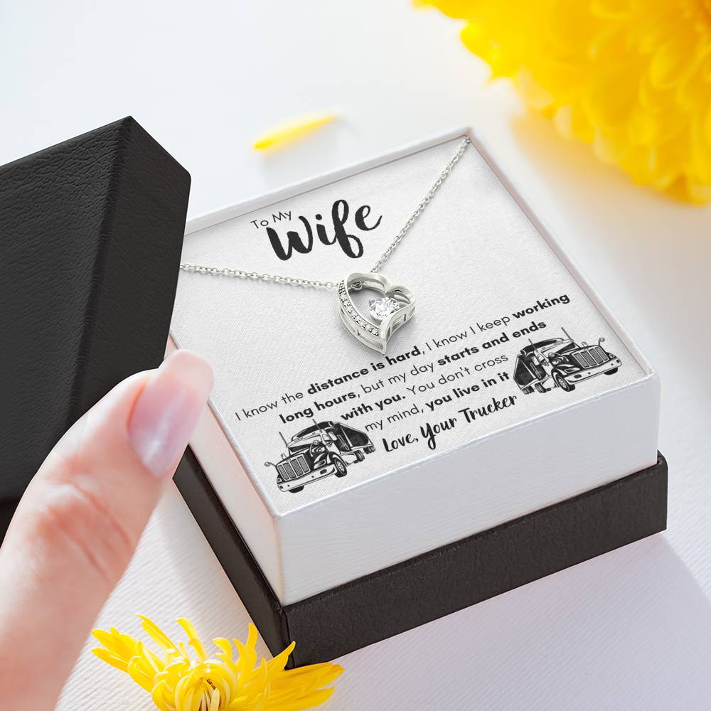 TO MY WIFE "LOVE, YOUR TRUCKER" HEART NECKLACE GIFT SET - ON CLOUD NINE GIFTS
