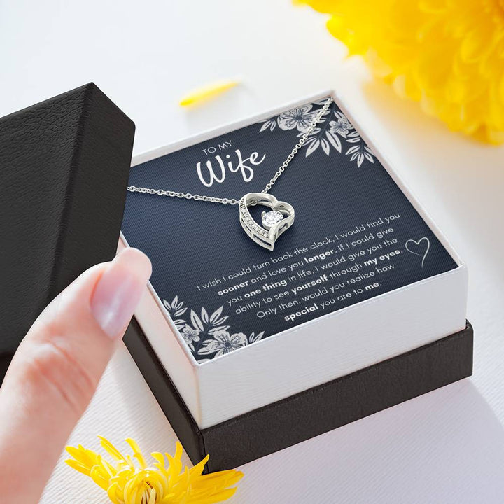 TO MY WIFE "FIND YOU SOONER" HEART NECKLACE GIFT SET - ON CLOUD NINE GIFTS
