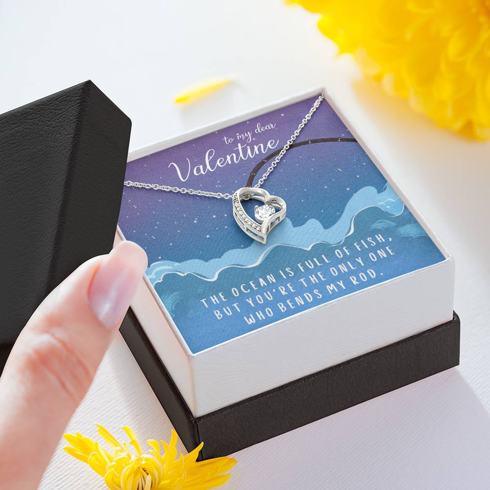 TO MY DEAR VALENTINE "FISH" HEART NECKLACE VALENTINES DAY GIFT SET - ON CLOUD NINE GIFTS