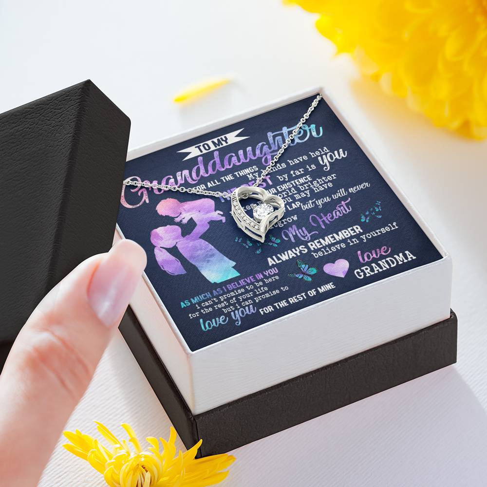 TO MY GRANDDAUGHTER "MY LAP" HEART NECKLACE GIFT SET - ON CLOUD NINE GIFTS