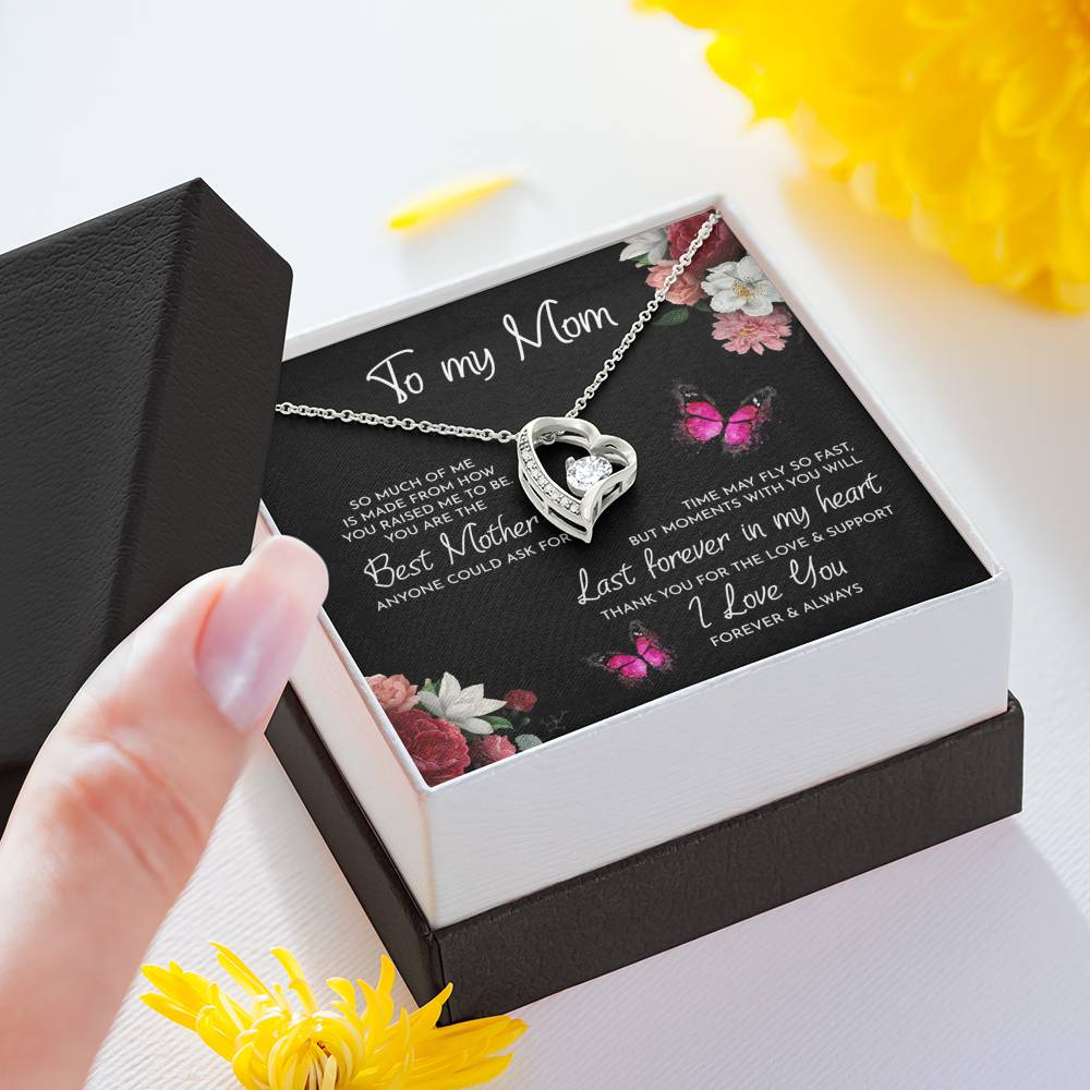TO MY MOM "RAISED-PB" HEART NECKLACE GIFT SET - ON CLOUD NINE GIFTS
