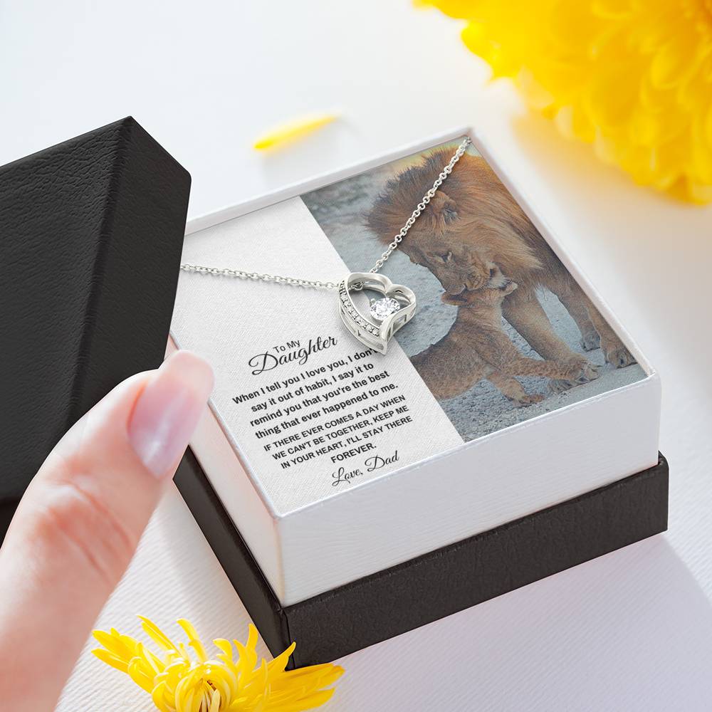TO MY DAUGHTER "STAY THERE FOREVER" HEART NECKLACE GIFT SET - ON CLOUD NINE GIFTS