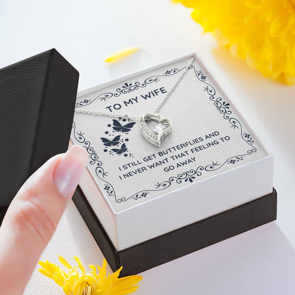 TO MY WIFE "BUTTERFLIES" HEART NECKLACE GIFT SET - ON CLOUD NINE GIFTS