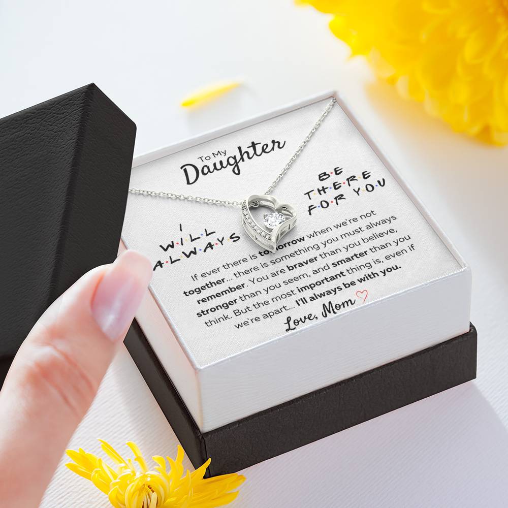TO MY DAUGHTER FROM MOM "THERE FOR YOU - STRONGER THAN YOU SEEM" HEART NECKLACE GIFT SET - ON CLOUD NINE GIFTS