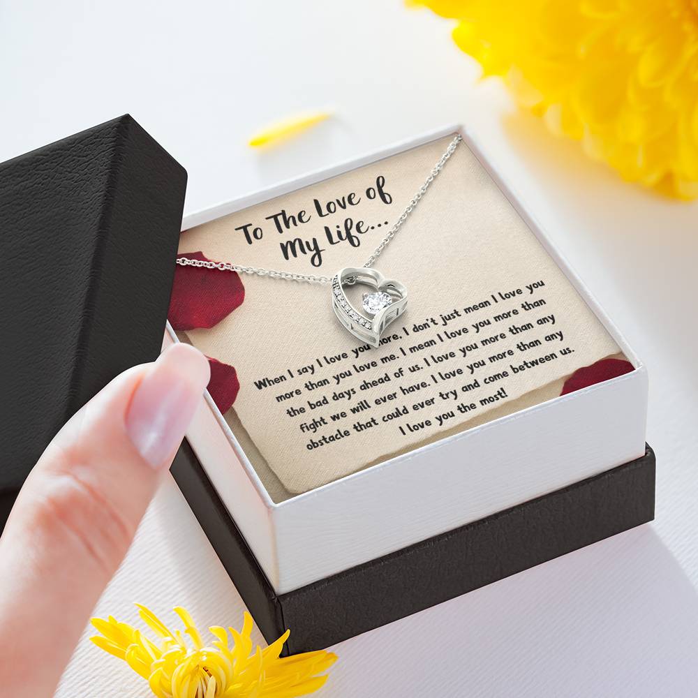 TO THE LOVE OF MY LIFE "LOVE NOTE" HEART NECKLACE GIFT SET - ON CLOUD NINE GIFTS