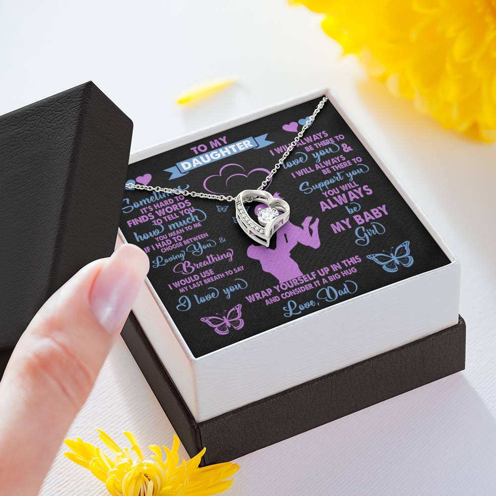 TO MY DAUGHTER FROM DAD "BREATHING" HEART NECKLACE GIFT SET - ON CLOUD NINE GIFTS