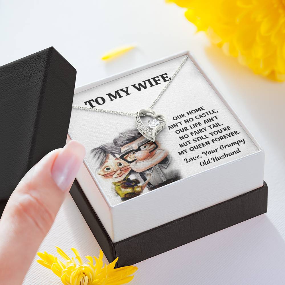 TO MY WIFE "CASTLE - UP" HEART NECKLACE GIFT SET - ON CLOUD NINE GIFTS