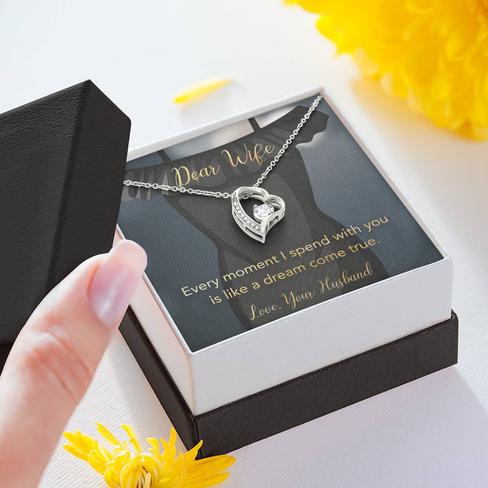 DEAR WIFE "COME TRUE" HEART NECKLACE GIFT SET - ON CLOUD NINE GIFTS