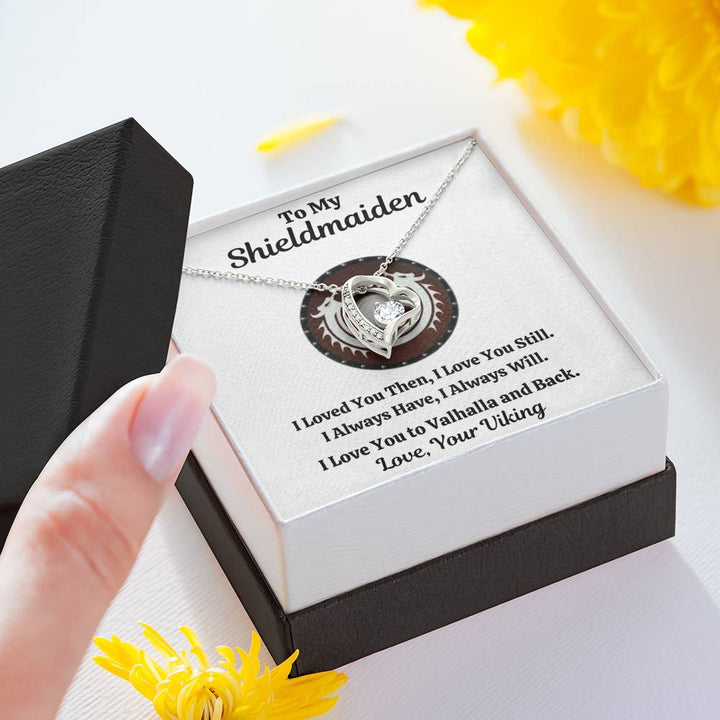 TO MY SHIELDMAIDEN "ALWAYS WILL - RED" HEART NECKLACE GIFT SET - ON CLOUD NINE GIFTS