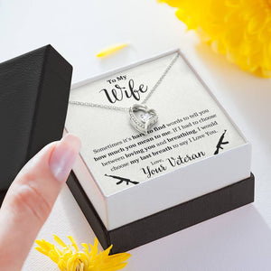 TO MY WIFE "VETERAN - BREATHING" HEART NECKLACE GIFT SET - ON CLOUD NINE GIFTS