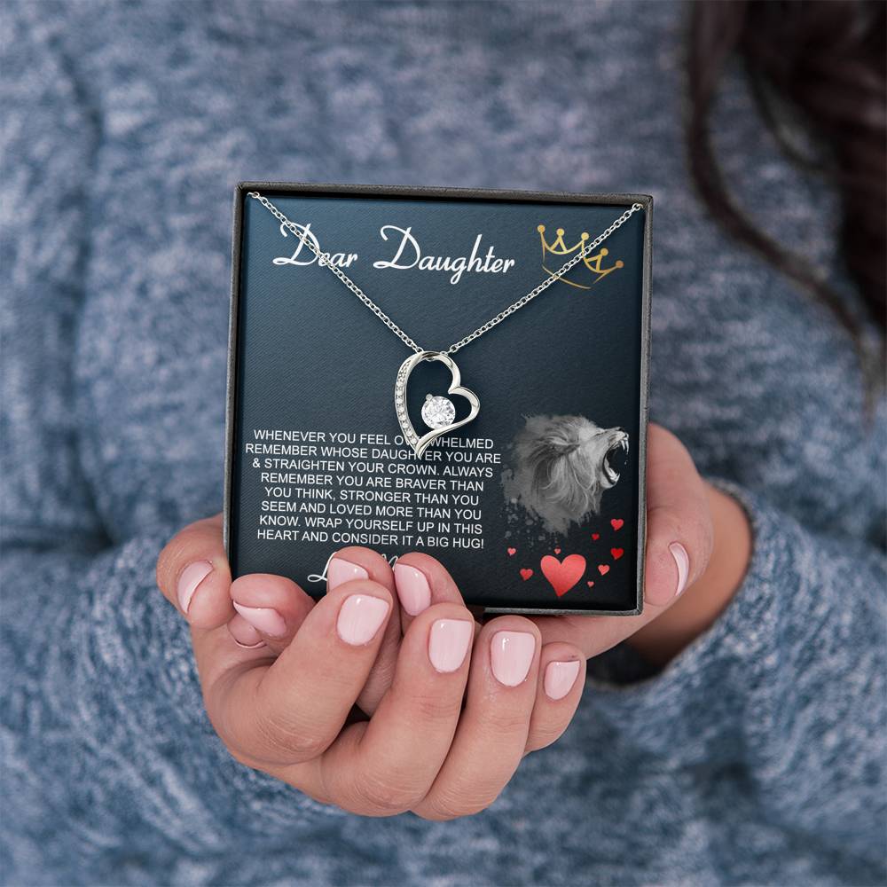 DEAR DAUGHTER "CROWN" HEART NECKLACE GIFT SET - ON CLOUD NINE GIFTS