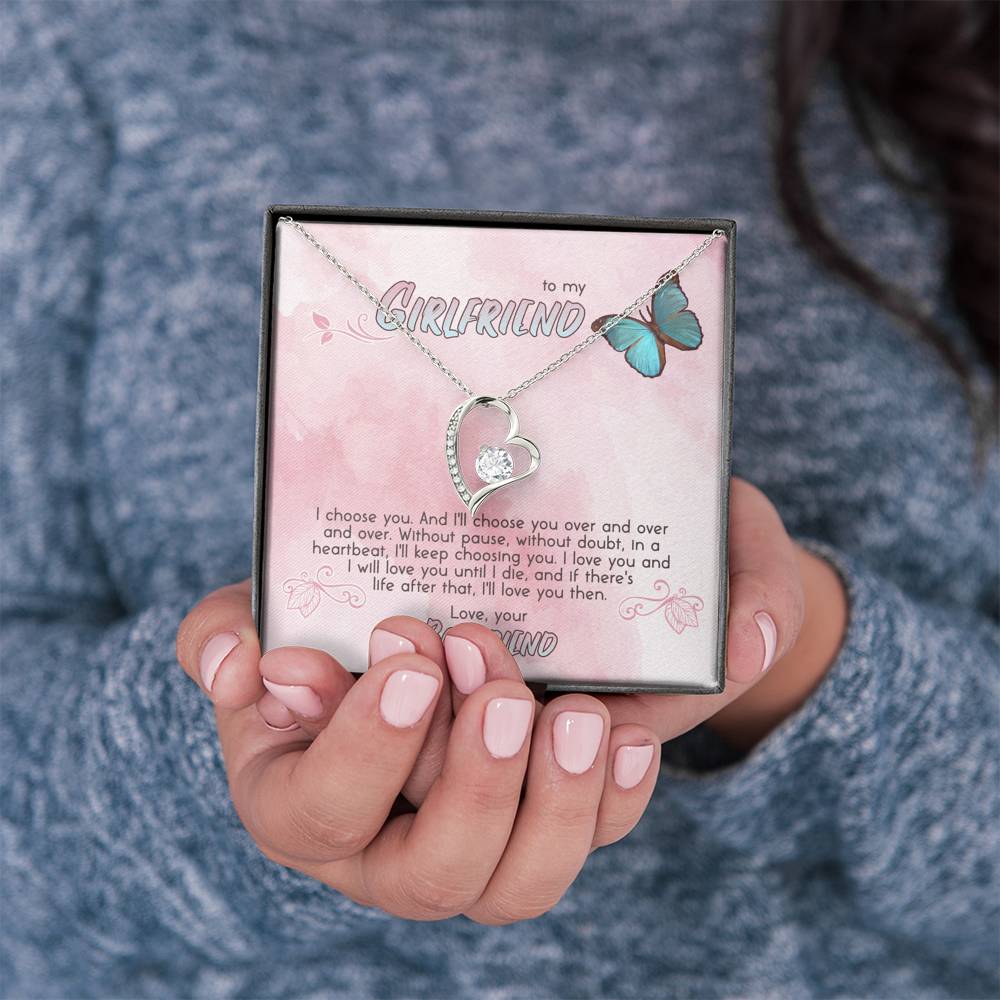 TO MY GIRLFRIEND "CHOOSE" HEART NECKLACE GIFT SET - ON CLOUD NINE GIFTS