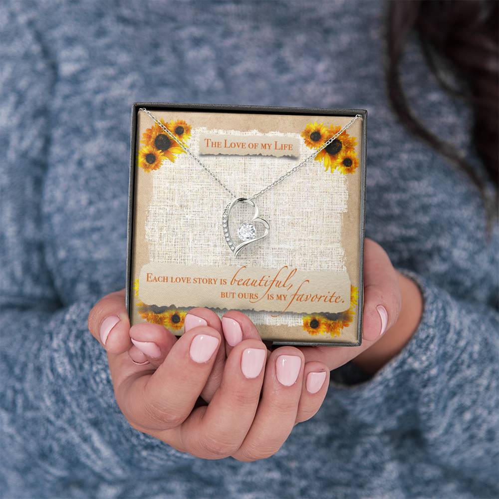 TO THE LOVE OF MY LIFE "SUNFLOWER" HEART NECKLACE GIFT SET - ON CLOUD NINE GIFTS