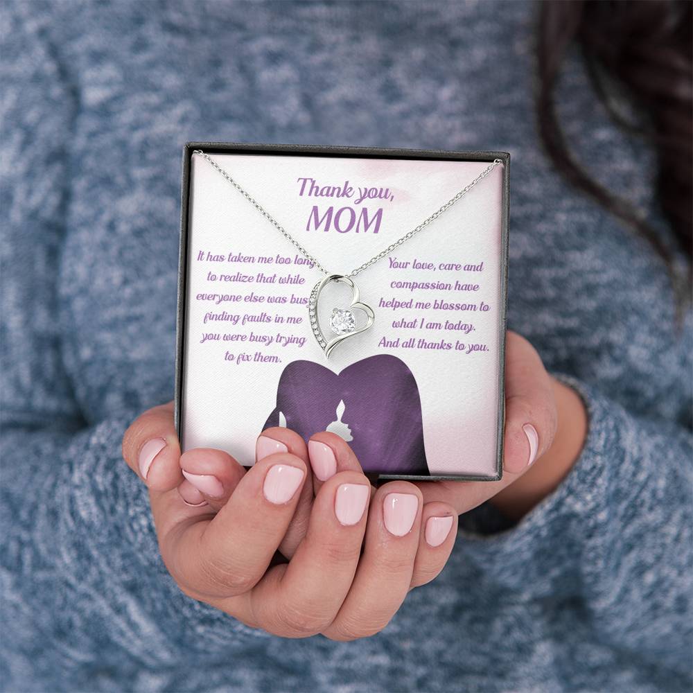 THANK YOU MOM "BLOSSOM PB" HEART NECKLACE GIFT SET - ON CLOUD NINE GIFTS