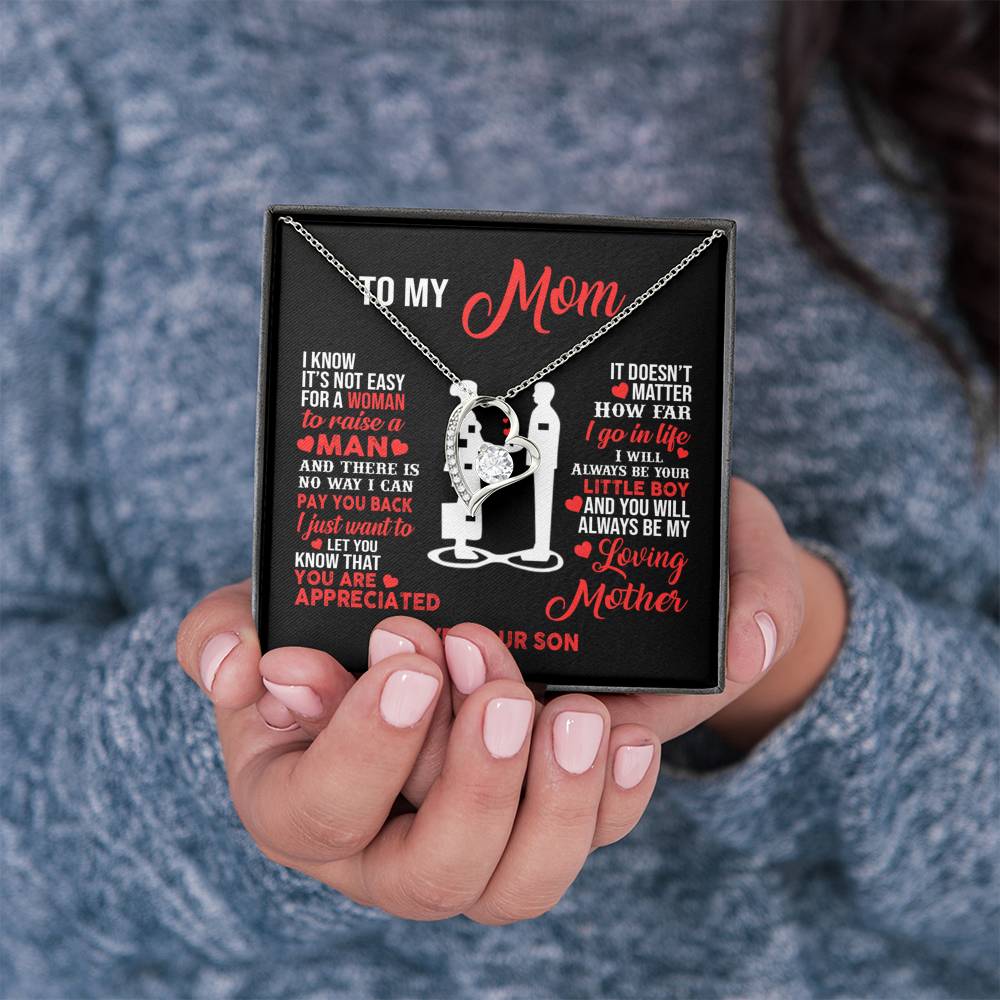 TO MY MOM LITTLE BOY HEART NECKLACE GIFT SET - ON CLOUD NINE GIFTS