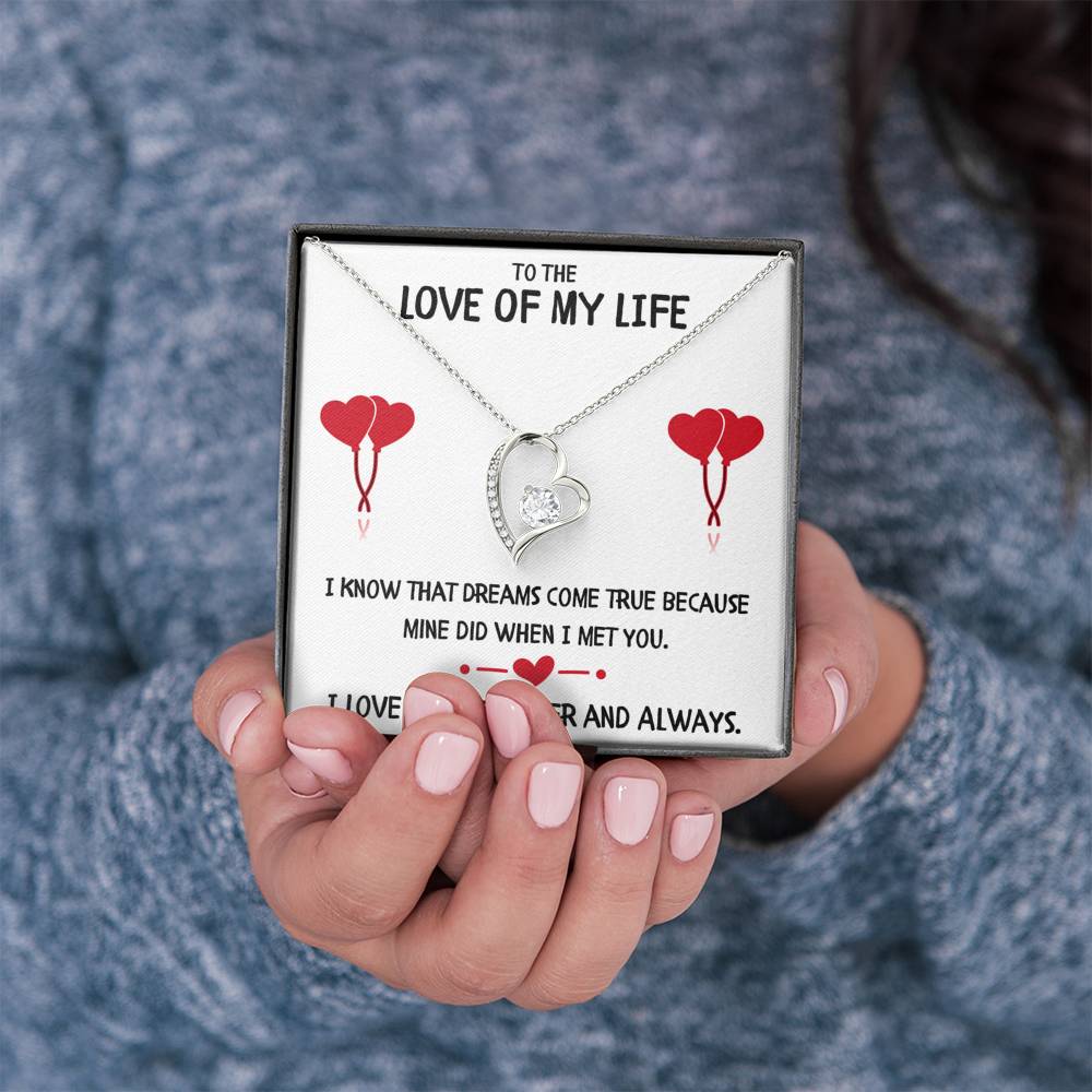 TO THE LOVE OF MY LIFE "DREAMS" HEART NECKLACE GIFT SET - ON CLOUD NINE GIFTS