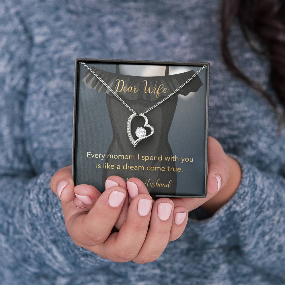 DEAR WIFE "COME TRUE" HEART NECKLACE GIFT SET - ON CLOUD NINE GIFTS