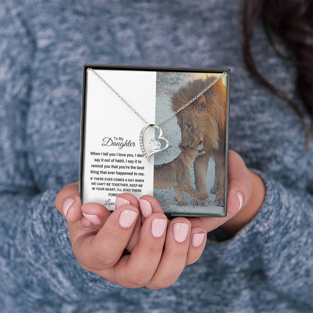 TO MY DAUGHTER "STAY THERE FOREVER" HEART NECKLACE GIFT SET - ON CLOUD NINE GIFTS