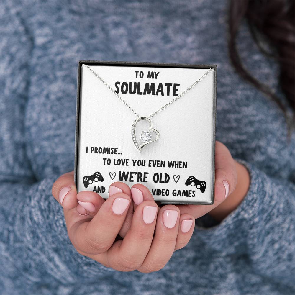 TO MY SOULMATE "VIDEO GAMES" HEART NECKLACE GIFT SET - ON CLOUD NINE GIFTS