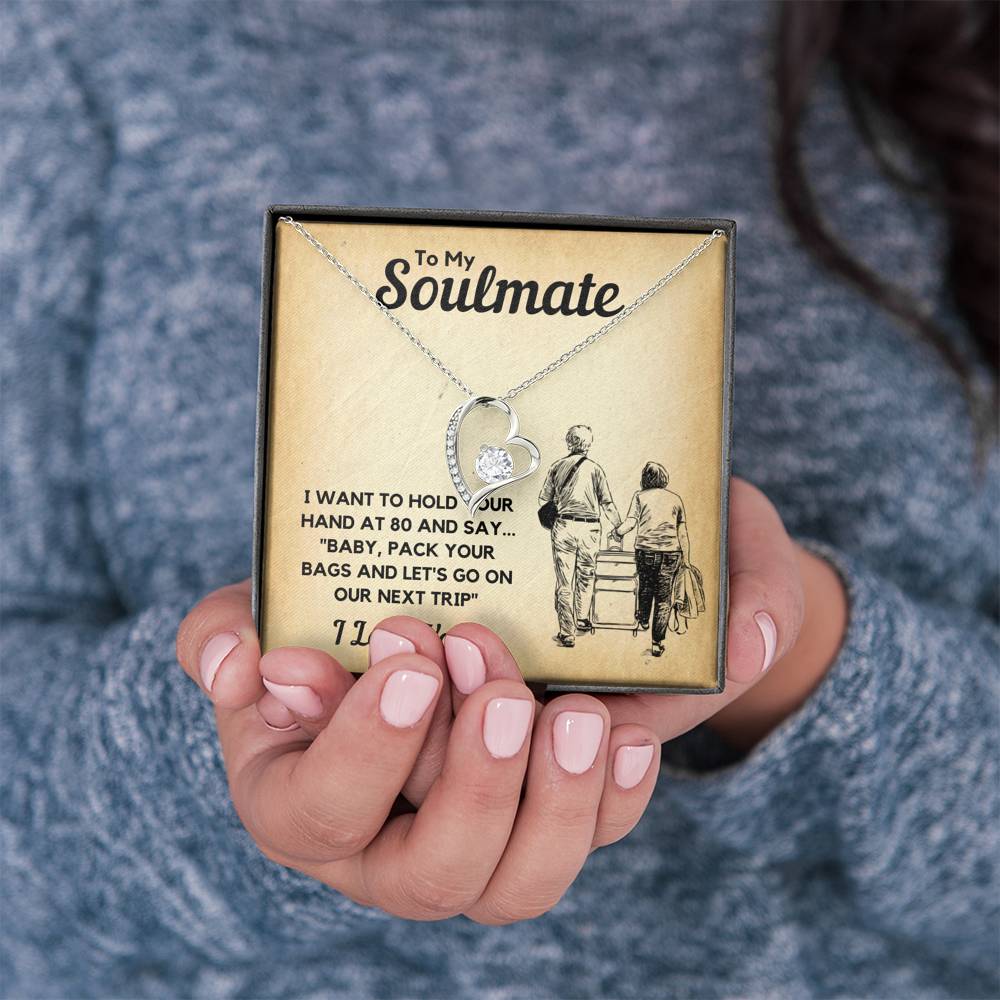 TO MY SOULMATE BAGS HEART NECKLACE GIFT SET - ON CLOUD NINE GIFTS