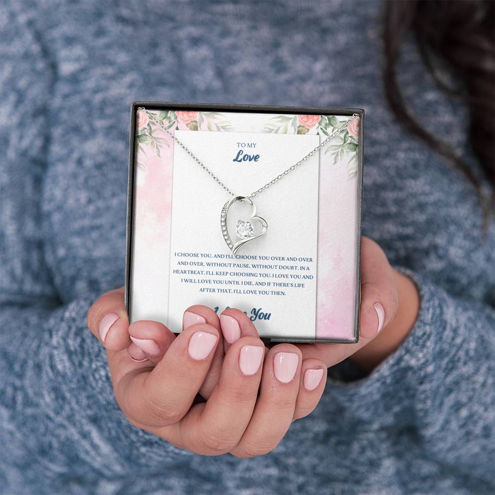 TO MY LOVE "CHOOSE-PB" HEART NECKLACE GIFT SET - ON CLOUD NINE GIFTS