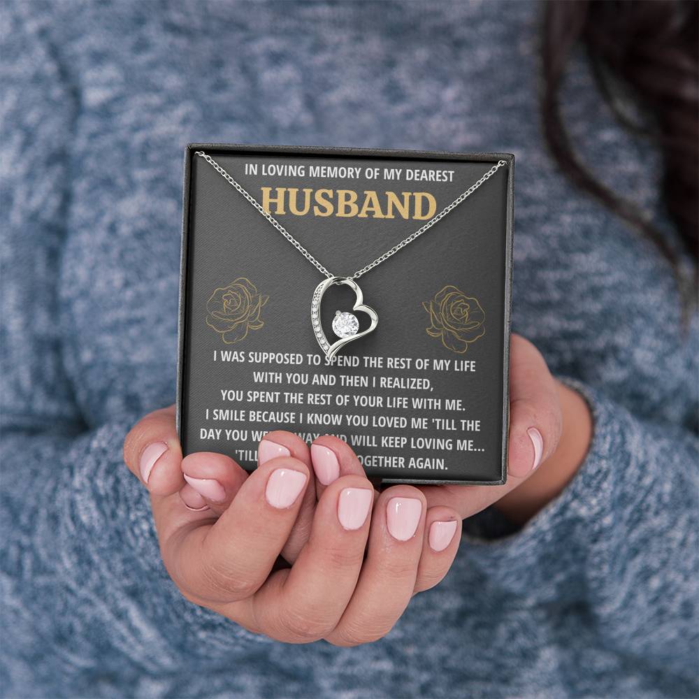 TO MY HUSBAND "LIFE - GOLDEN" REMEMBRANCE HEART NECKLACE GIFT SET - ON CLOUD NINE GIFTS