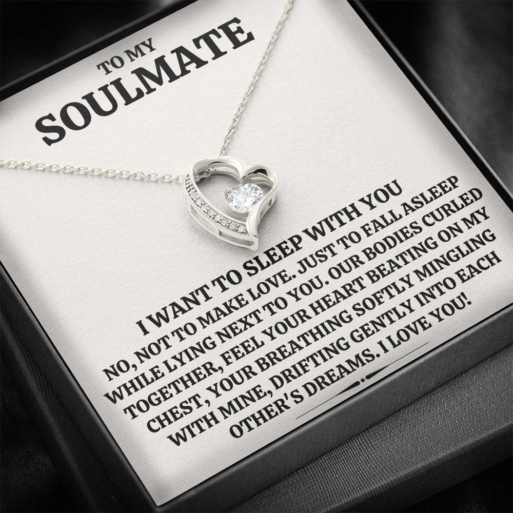 TO MY SOULMATE "SLEEP WITH YOU" HEART NECKLACE GIFT SET - ON CLOUD NINE GIFTS