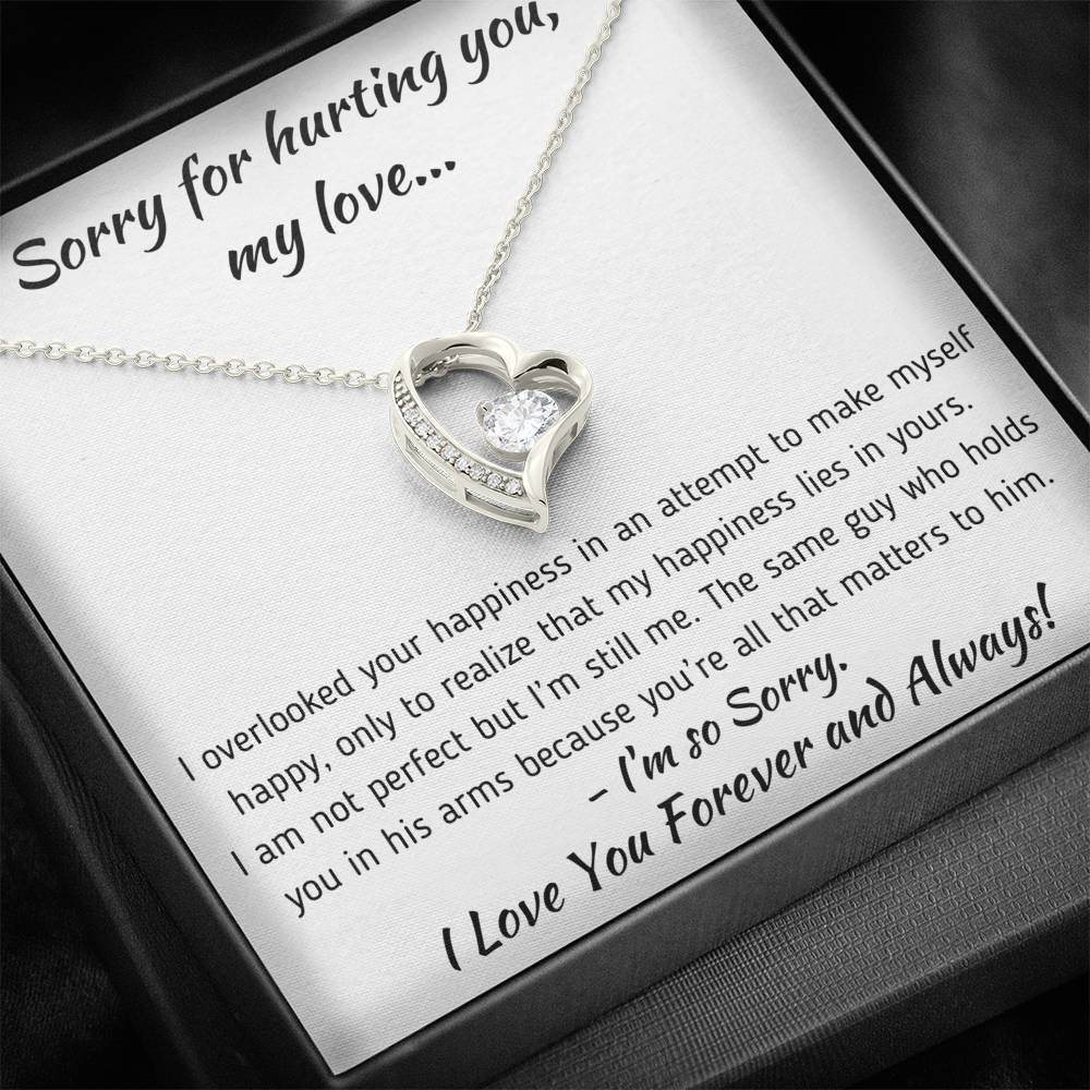 TO MY LOVE "HAPPINESS" APOLOGY HEART NECKLACE GIFT SET - ON CLOUD NINE GIFTS