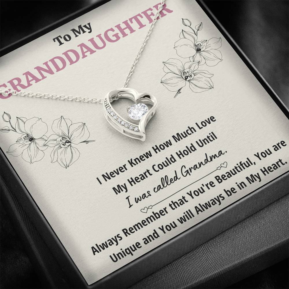 TO MY GRANDDAUGHTER "CALLED GRANDMA" HEART NECKLACE GIFT SET - ON CLOUD NINE GIFTS