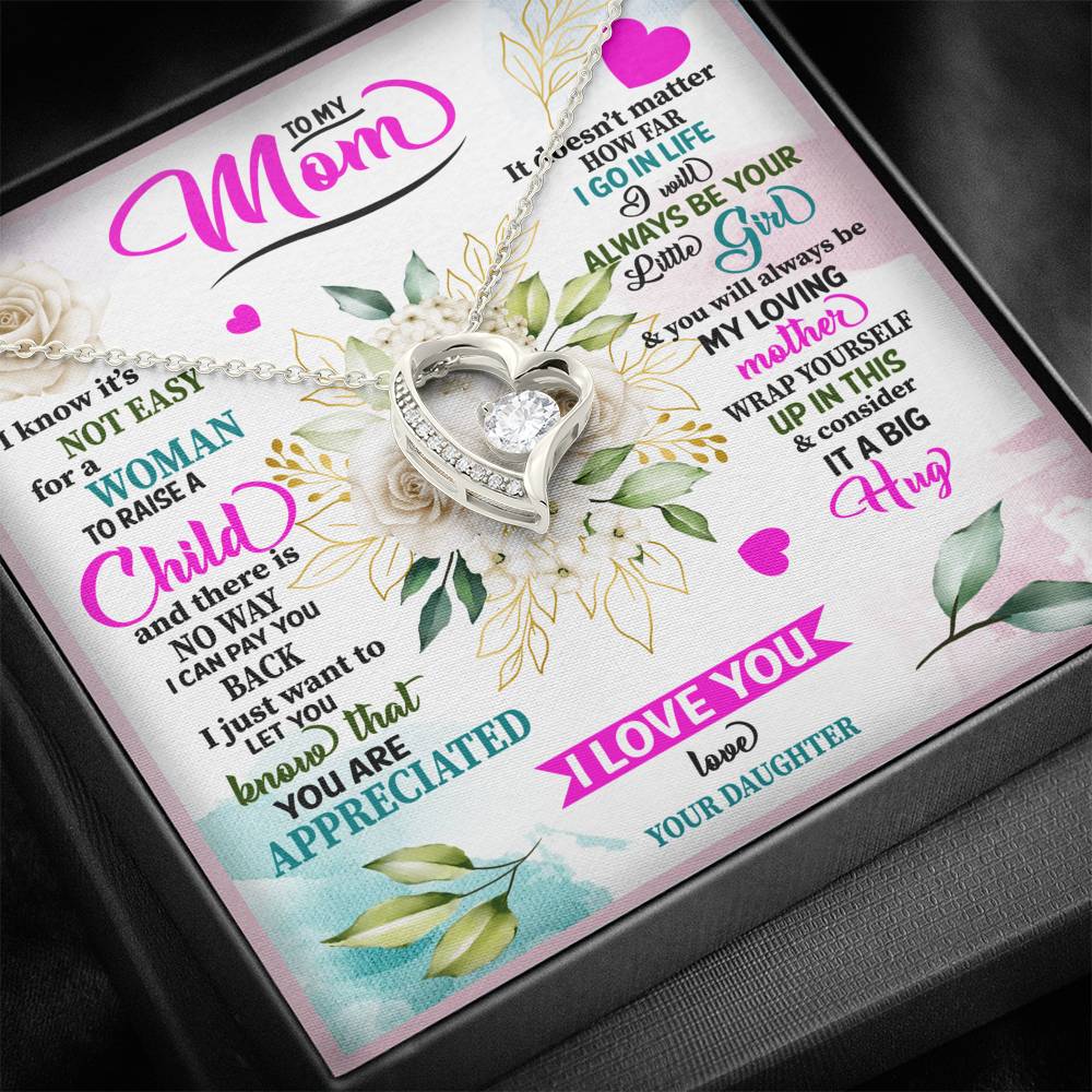 TO MY MOM FROM DAUGHTER "RAISE" HEART NECKLACE GIFT SET - ON CLOUD NINE GIFTS