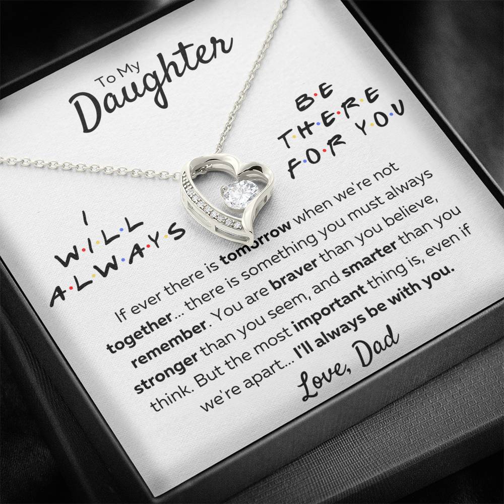 TO MY DAUGHTER FROM DAD "THERE FOR YOU - STRONGER THAN YOU SEEM" HEART NECKLACE GIFT SET - ON CLOUD NINE GIFTS