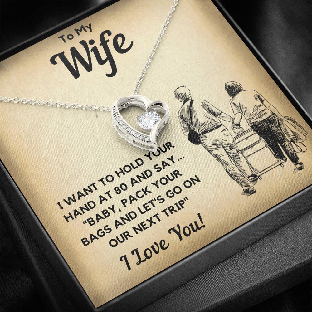 TO MY WIFE BAGS HEART NECKLACE GIFT SET - ON CLOUD NINE GIFTS