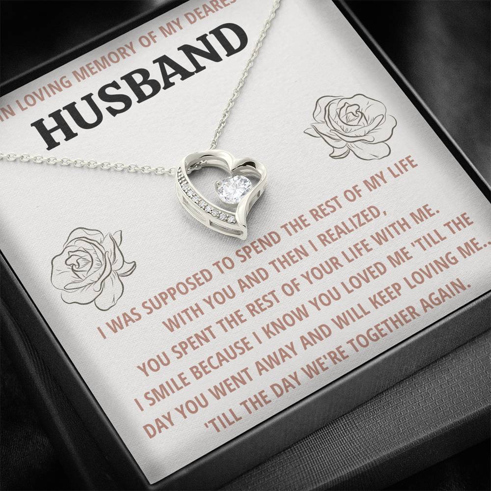 TO MY HUSBAND "LIFE" REMEMBRANCE HEART NECKLACE GIFT SET - ON CLOUD NINE GIFTS