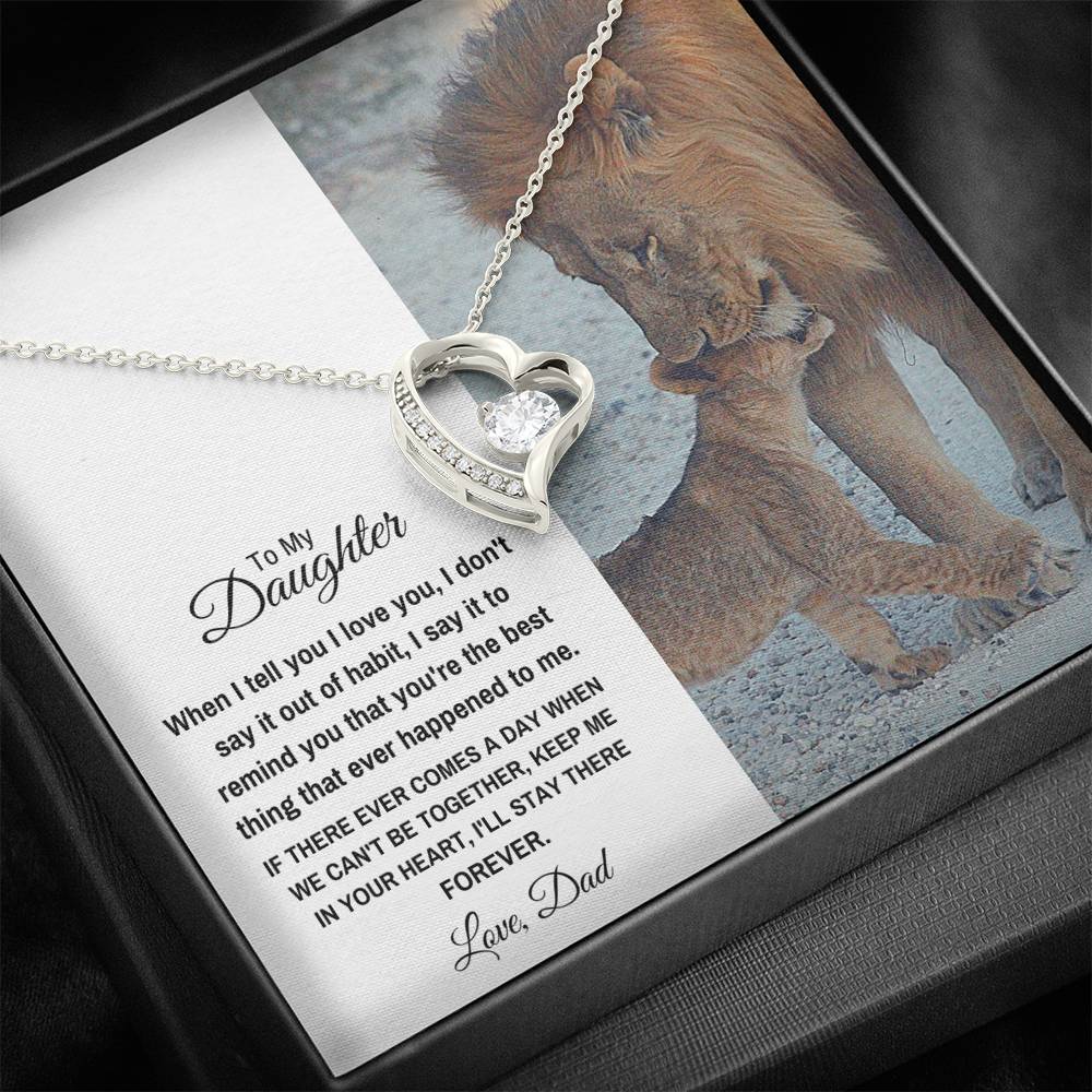TO MY DAUGHTER "STAY THERE FOREVER" HEART NECKLACE GIFT SET - ON CLOUD NINE GIFTS