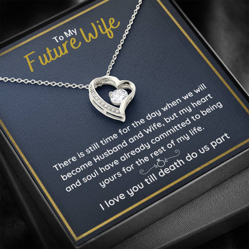 TO MY FUTURE WIFE "COMMITTED" HEART NECKLACE GIFT SET - ON CLOUD NINE GIFTS
