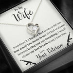 TO MY WIFE "VETERAN - BREATHING" HEART NECKLACE GIFT SET - ON CLOUD NINE GIFTS